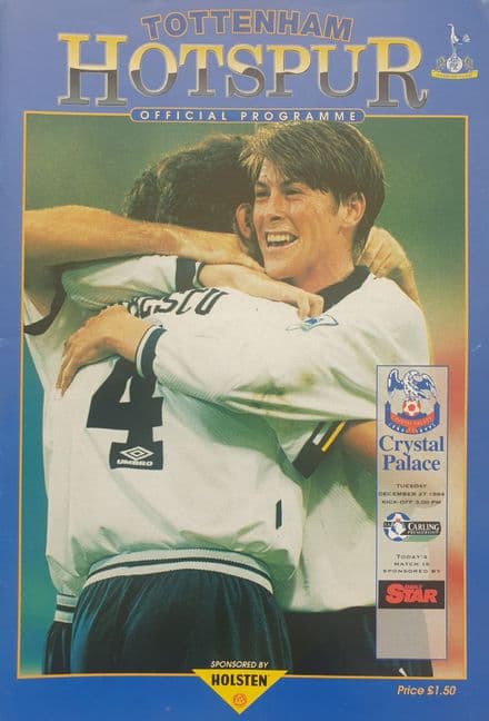 Tottenham Hotspur v Crystal Palace, Prem (1994, Dec 27th)