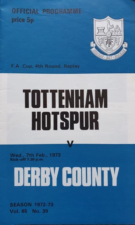 Tottenham Hotspur v Derby, FA Cup 4th Rnd R (1973, Feb 7th)