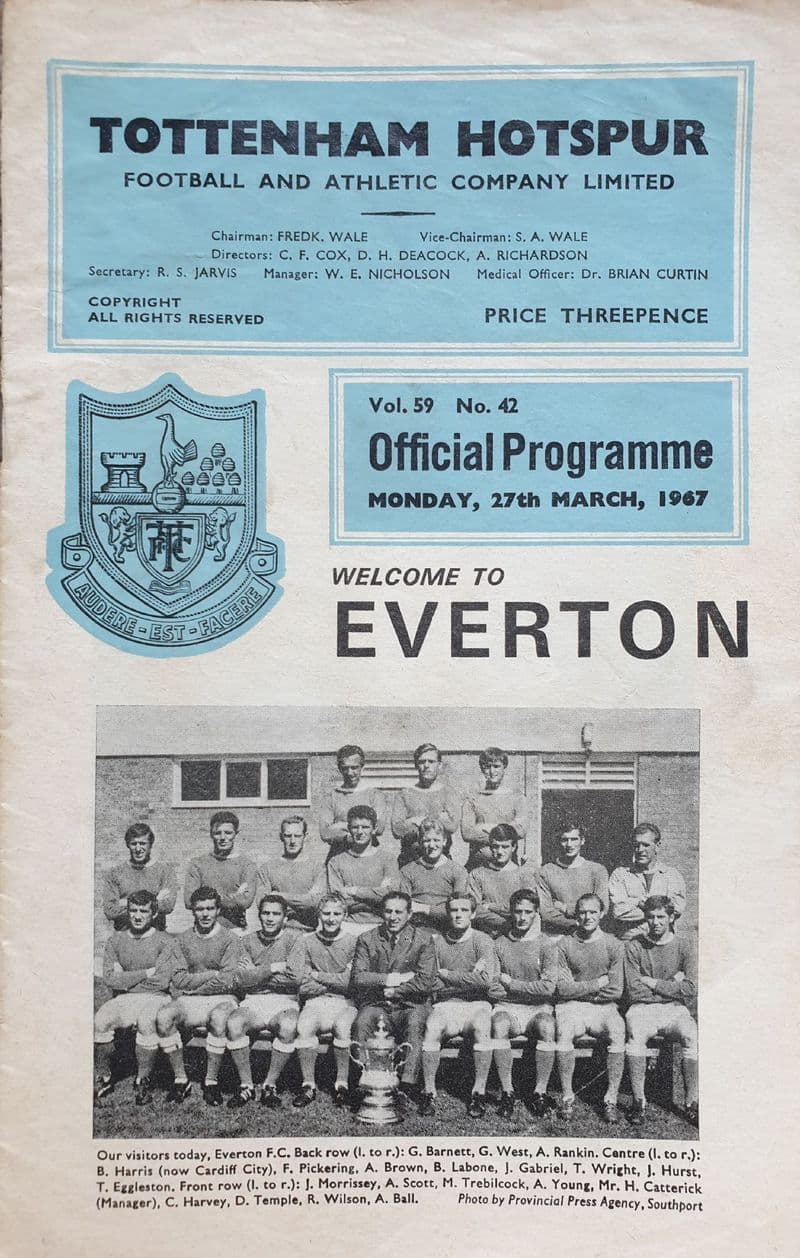 Tottenham Hotspur v Everton, Div 1 (1967, Mar 27th)