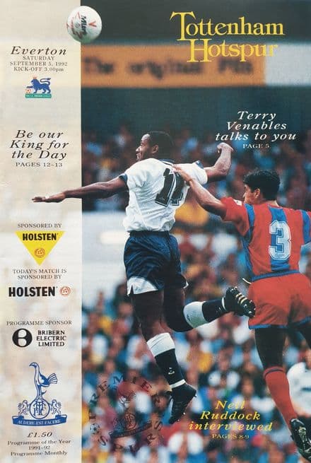 Tottenham Hotspur v Everton, Prem (1992, Sep 5th)