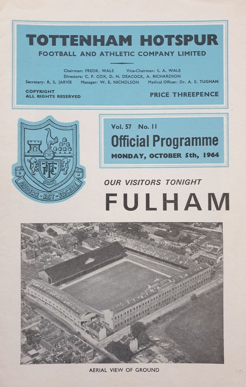 Tottenham Hotspur v Fulham, Div 1 (1964, Oct 5th)