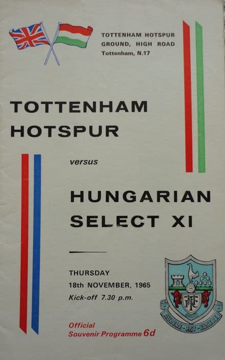 Tottenham Hotspur v Hungarian Select XI (1965, Nov 18th)
