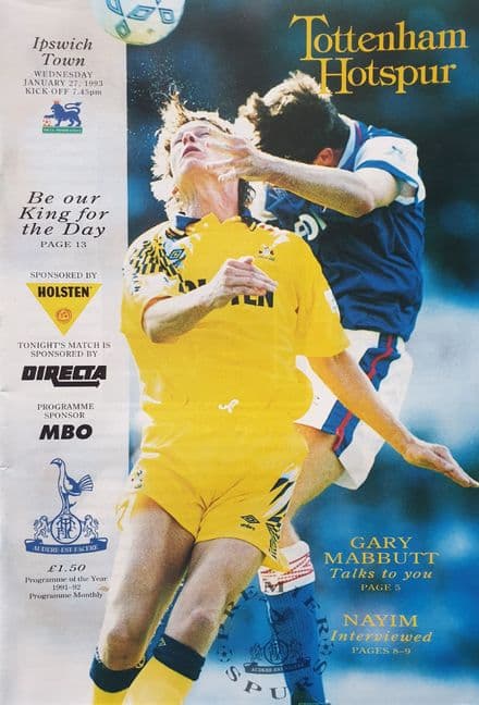 Tottenham Hotspur v Ipswich, Prem (1993, Jan 27th)