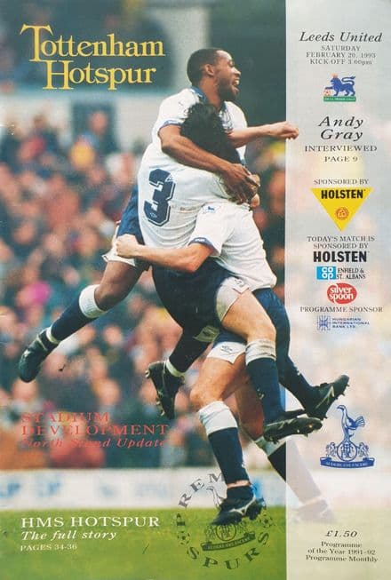 Tottenham Hotspur v Leeds, Prem (1993, Feb 20th)