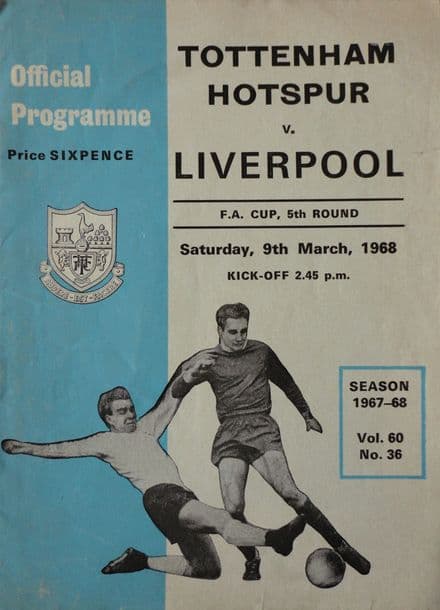 Tottenham Hotspur v Liverpool, FA Cup (1968, March 9th)