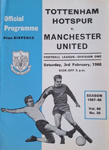 Tottenham Hotspur v Man Utd, Div 1 (1968, Feb 3rd)