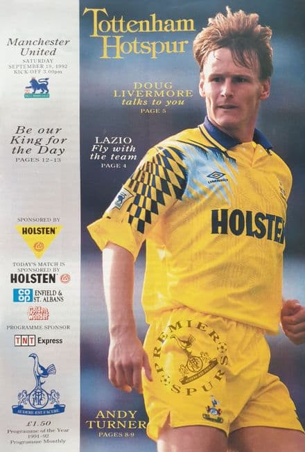 Tottenham Hotspur v Man Utd, Prem (1992, Sep 19th)