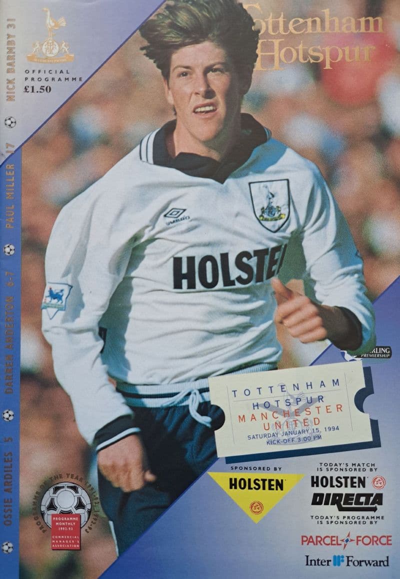 Tottenham Hotspur v Man Utd, Prem (1994, Jan 15th)