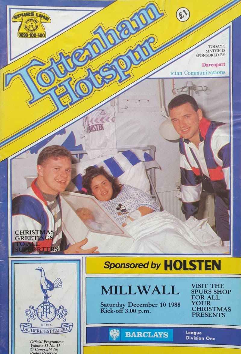 Tottenham Hotspur v Millwall, Div 1 (1988, Dec 10th)