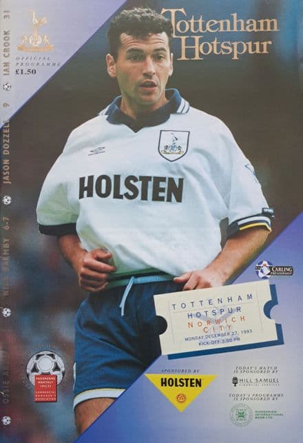 Tottenham Hotspur v Norwich, Prem (1993, Dec 27th)