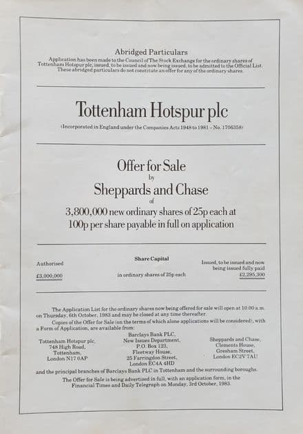 Tottenham Hotspur v Nottingham Forest, Div 1 (1983, Oct 2nd)