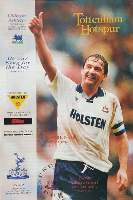 Tottenham Hotspur v Oldham, Prem (1992, Apr 17th)
