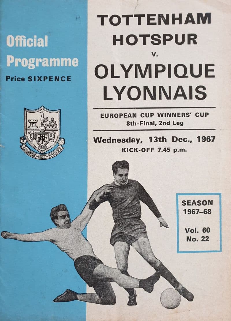 Tottenham Hotspur v Olympique Lyonnais, European CWC (1967, Dec 13th)