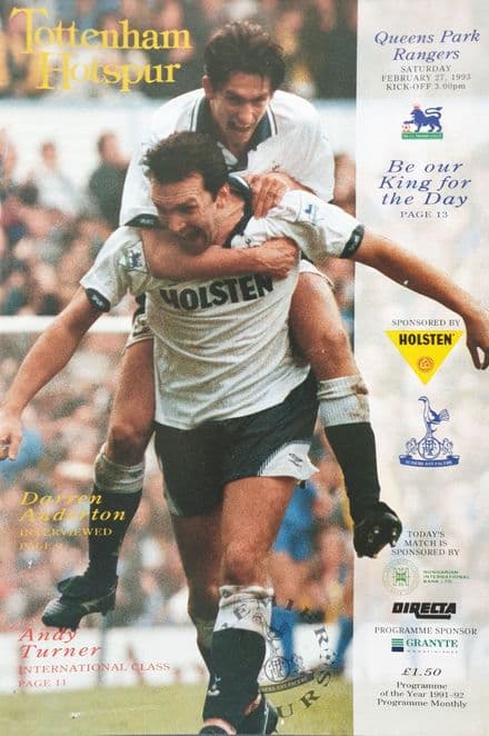 Tottenham Hotspur v QPR, Prem (1993, Feb 27th)