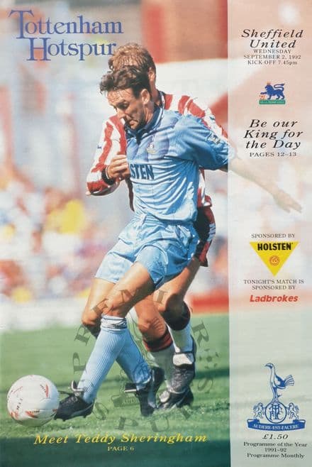 Tottenham Hotspur v Sheffield United, Prem (1992, Sep 2nd)