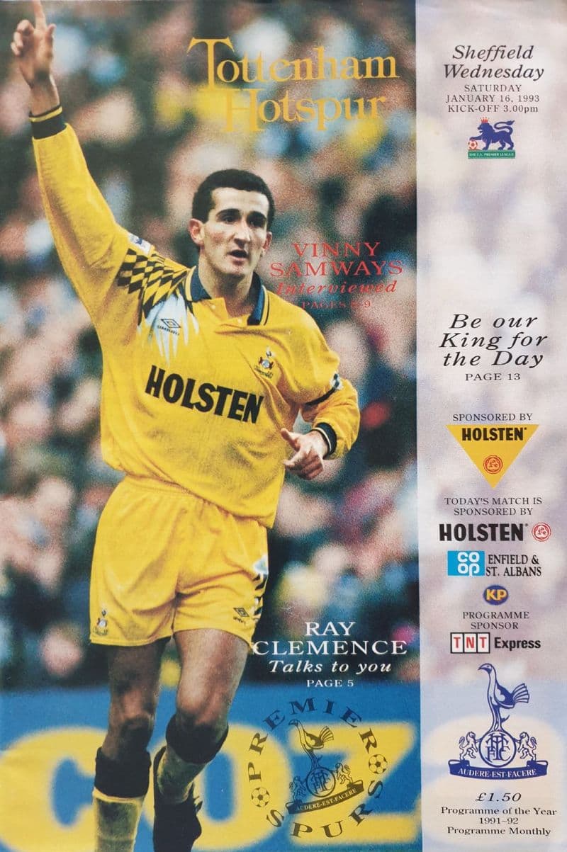Tottenham Hotspur v Sheffield Wed, Prem (1993, Jan 16th)