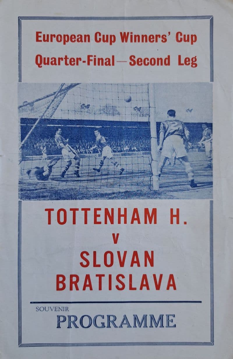 Tottenham Hotspur v Slovan Bratislava, European CWC (1963, Mar 14th) Pirate Copy