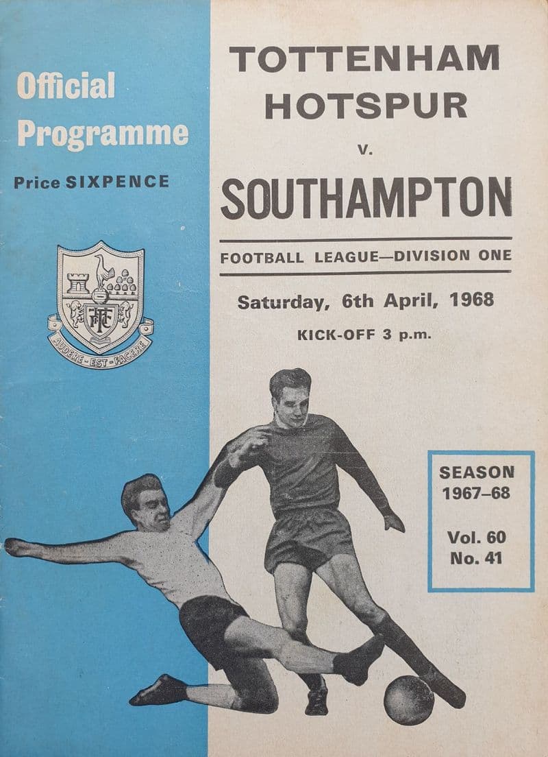 Tottenham Hotspur v Southampton, Div 1 (1968, Apr 6th)