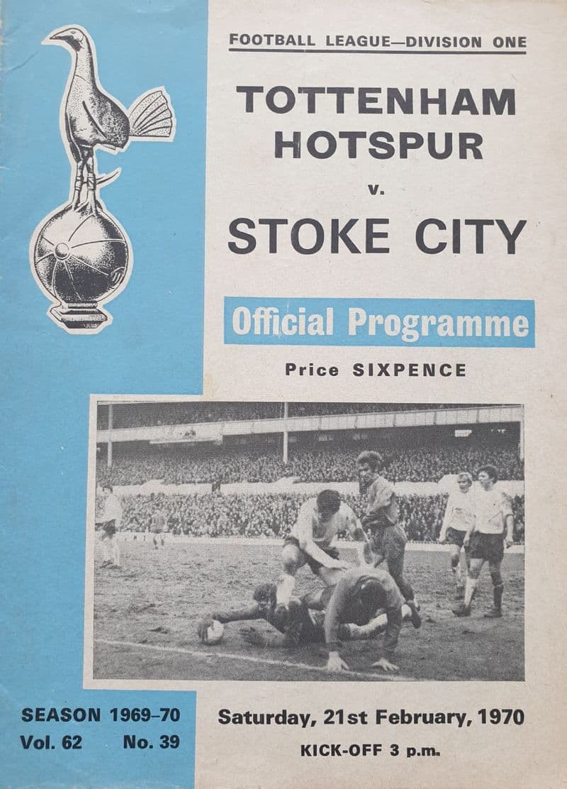 Tottenham Hotspur v Stoke, Division 1 (1970, Feb 21st)