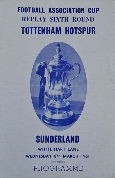 Tottenham Hotspur v Sunderland, FA Cup Replay (1961, Mar 8th) Pirate Copy