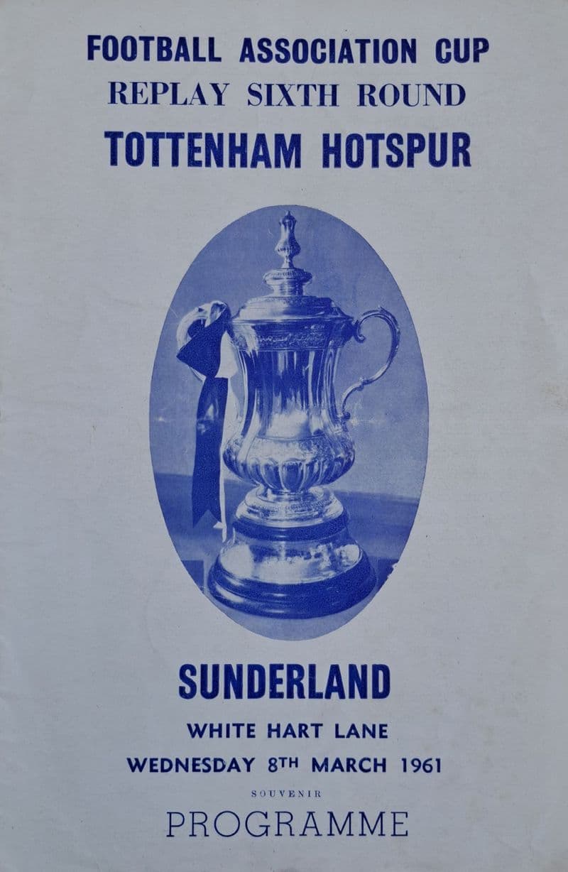 Tottenham Hotspur v Sunderland, FA Cup Replay (1961, Mar 8th) Pirate Copy