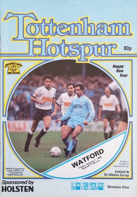 Tottenham Hotspur v Watford, Div 1 (1988, Jan 1st)