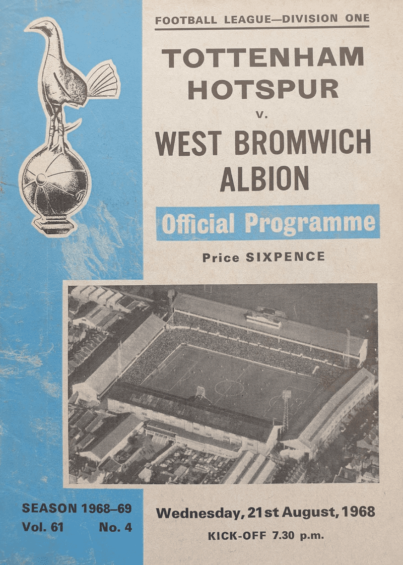 Tottenham Hotspur v WBA, Div 1 (1968, Aug 21st)