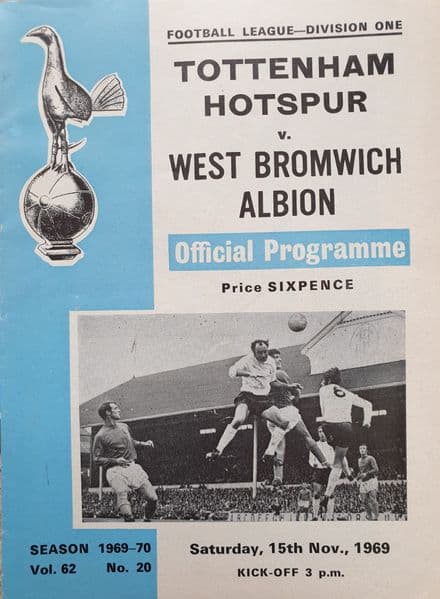Tottenham Hotspur v WBA, Div 1 (1969, Nov 15th)