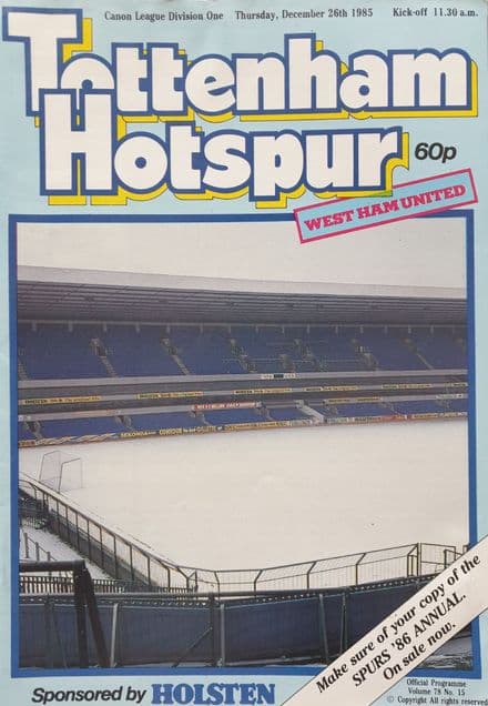 Tottenham Hotspur v West Ham, Div 1 (1985, Dec 26th)
