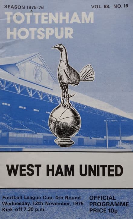 Tottenham Hotspur v West Ham, Lge Cup (1975, Nov 12th)