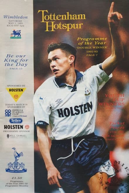 Tottenham Hotspur v Wimbledon, Prem (1993, May 1st)