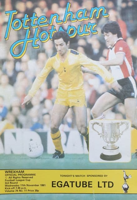 Tottenham Hotspur v Wrexham, Lge Cup (1981, Nov 11th)