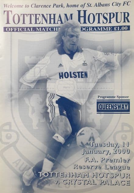 Tottenham v Crystal Palace, Res Lge (2000, Jan 11th)