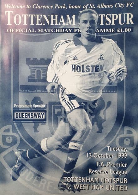 Tottenham v West Ham, Res Lge (1999, Oct 12th)