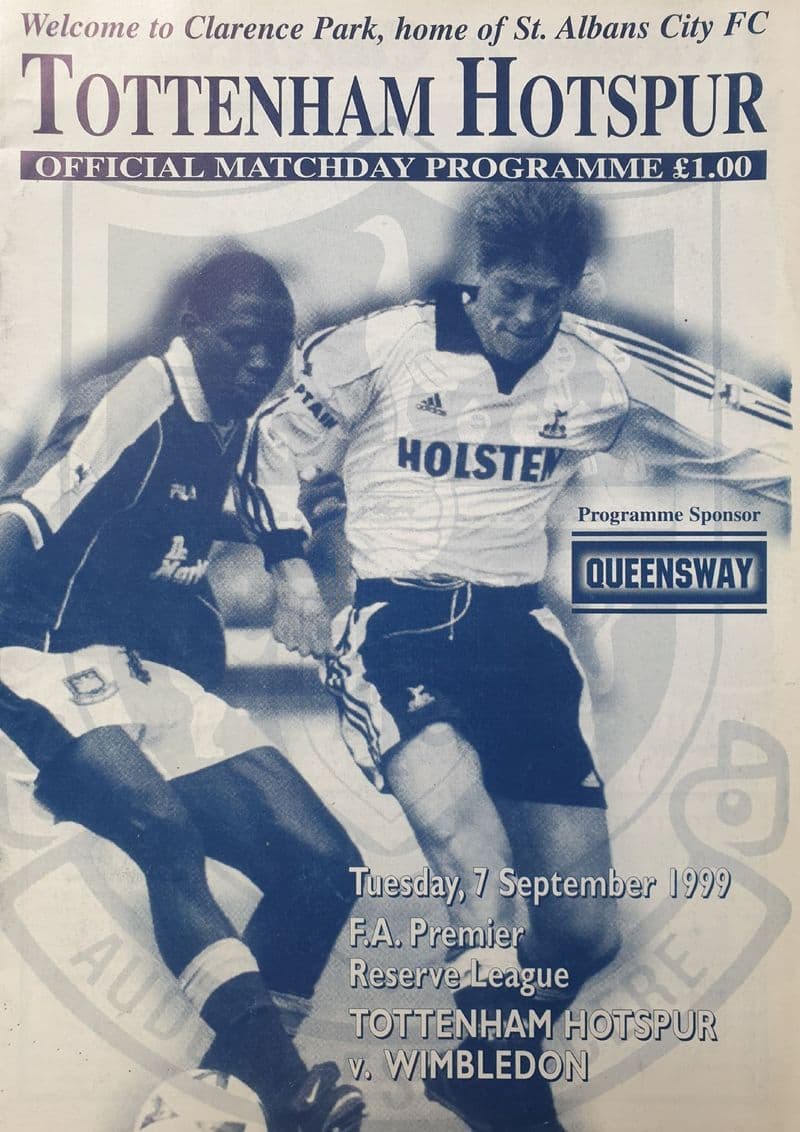 Tottenham v Wimbledon, Res Lge (1999, Sep 7th)