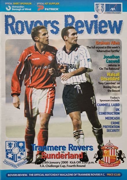 Tranmere Rovers v Sunderland, FA Cup 4th Rnd (2000, Jan 8th)