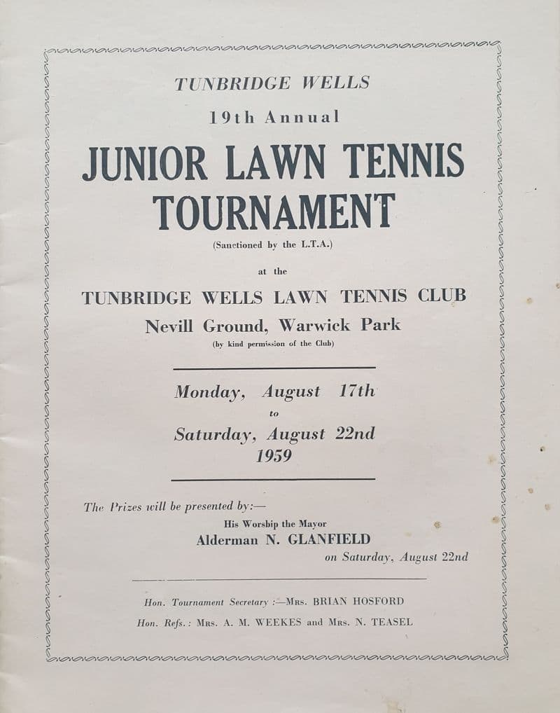 Tunbridge Wells 19th Junior Tournament (1959, Aug 17th-22nd)