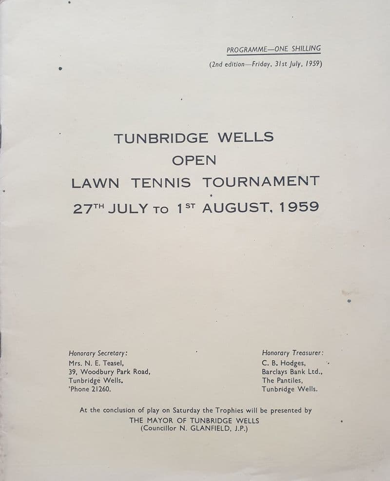 Tunbridge Wells Open Tournament (1959, Jul 27th to Aug 1st)