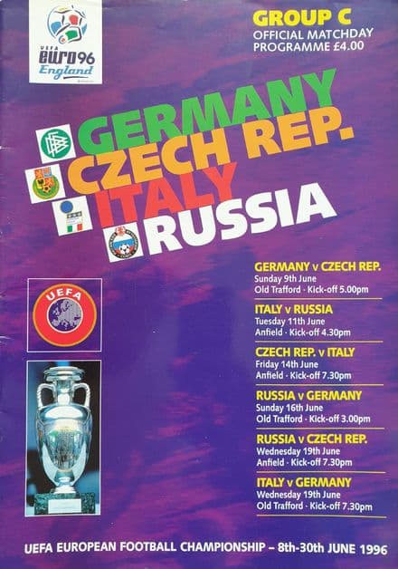 UEFA Euro 96 Official Group C Programme