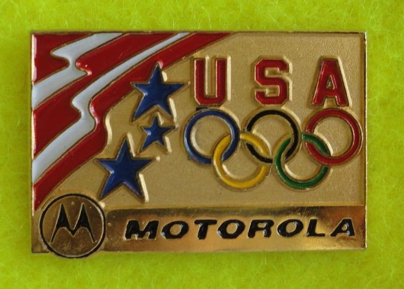 USA Olympic Association Motorola Enamel Pin Badge