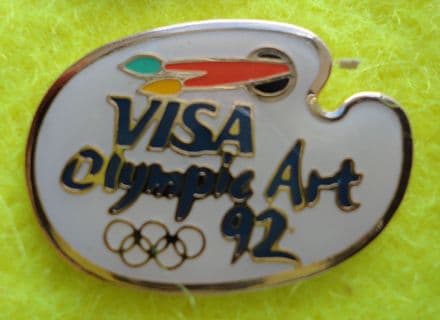 Visa Olympic Art 92 Enamel Pin Badge