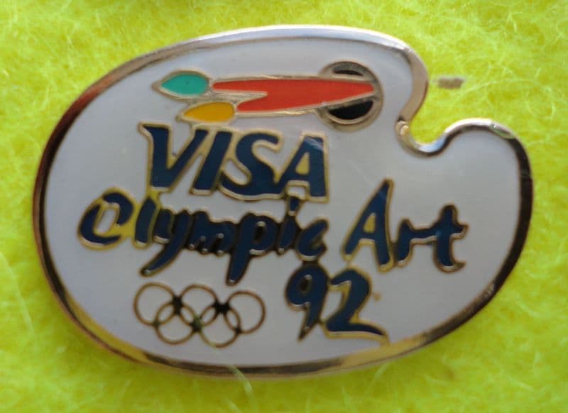 Visa Olympic Art 92 Enamel Pin Badge