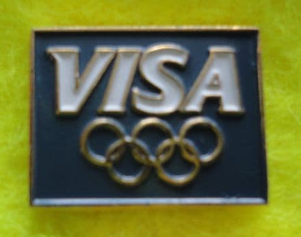 Visa Olympics Blue Enamel Pin Badge