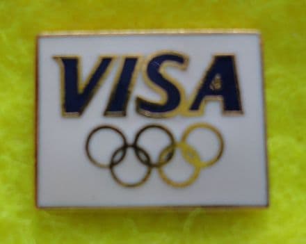 Visa Olympics White Enamel Pin Badge