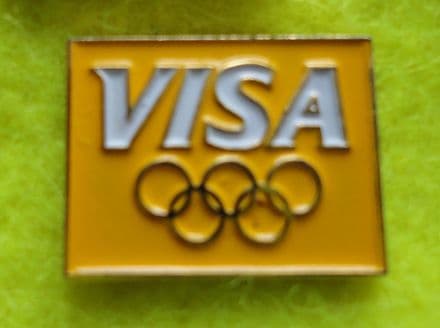 Visa Olympics Yellow Enamel Pin Badge
