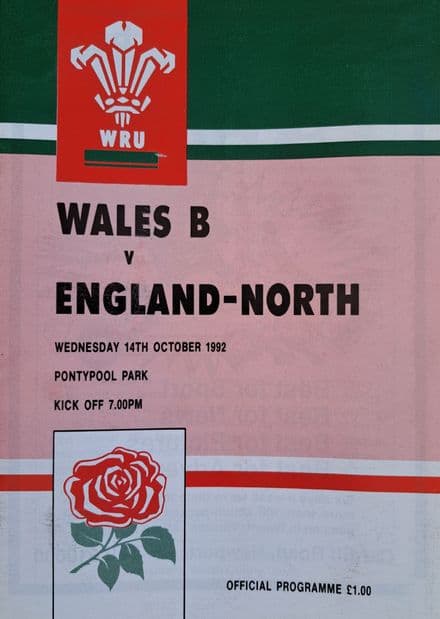 Wales B v England - North (1992, Oct 14th)