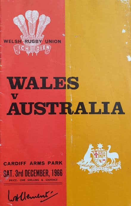 Wales v Australia (1966, 3rd Dec)