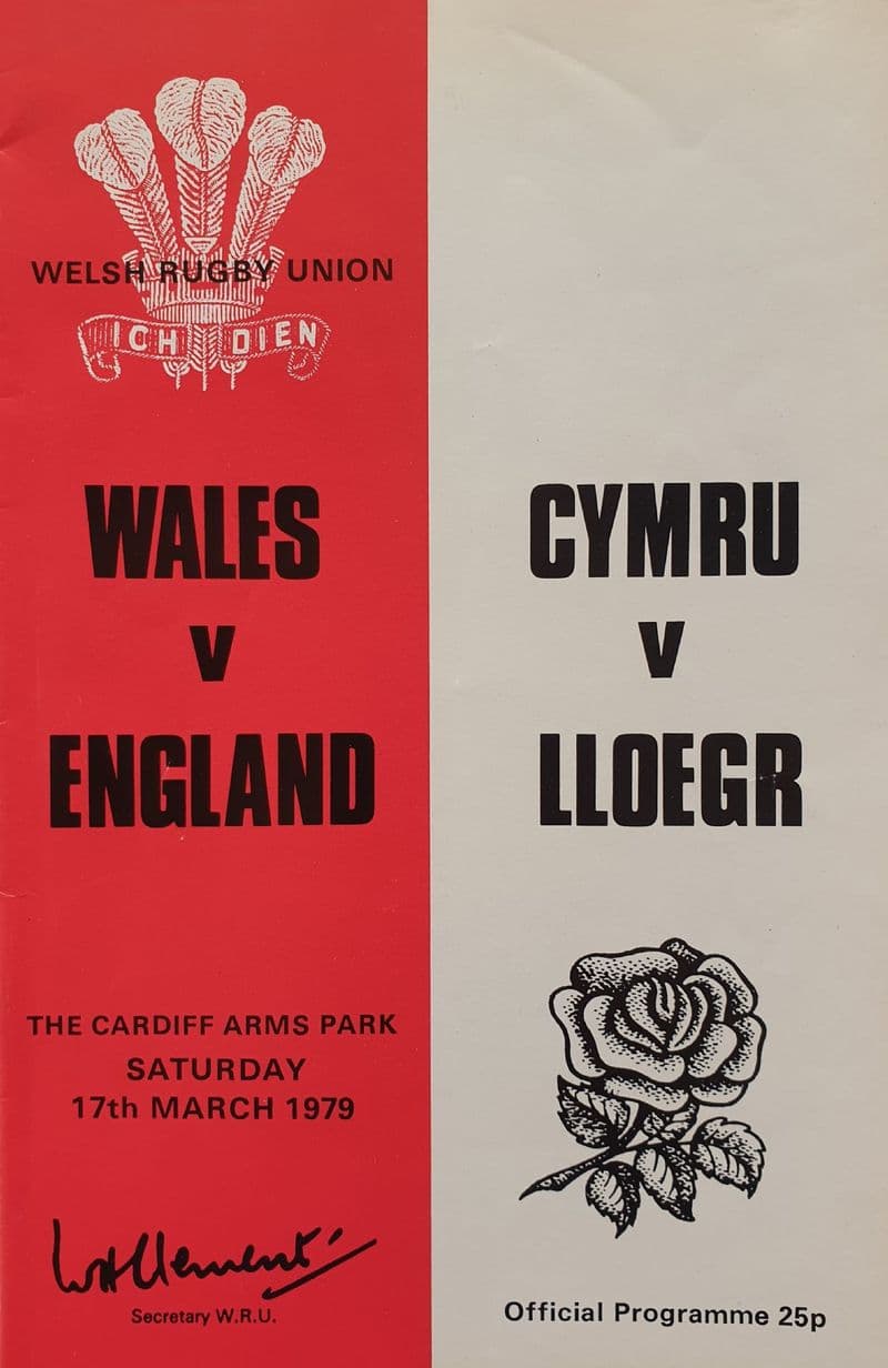 Wales v England (1979, 17th Mar) SIGNED