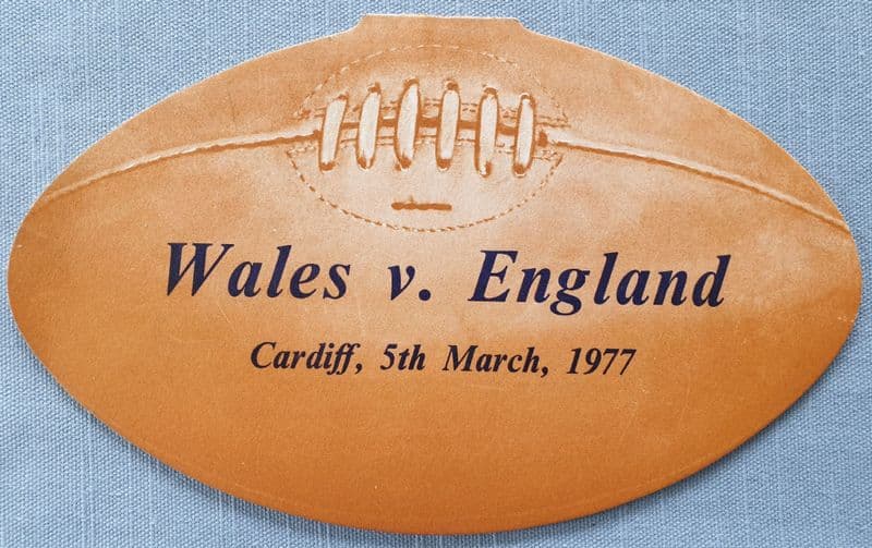 Wales v England After-Match Dinner Menu (1977, Mar 5th)