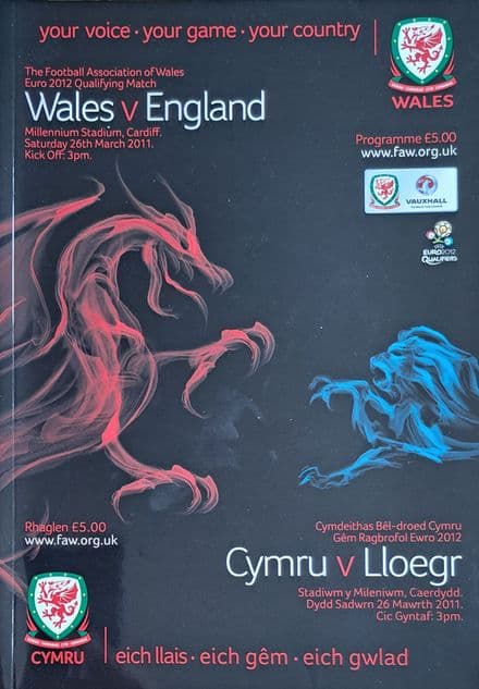 Wales v England, Euro Qual (2011, Mar 26th)